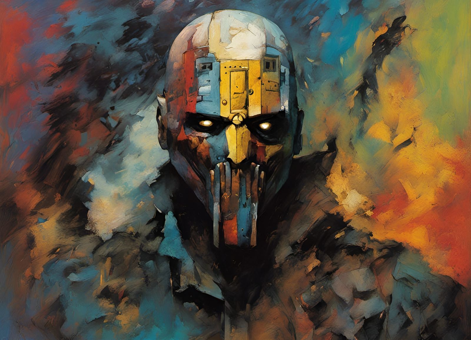 Abstract Chaos Landscape in Expressionist Style