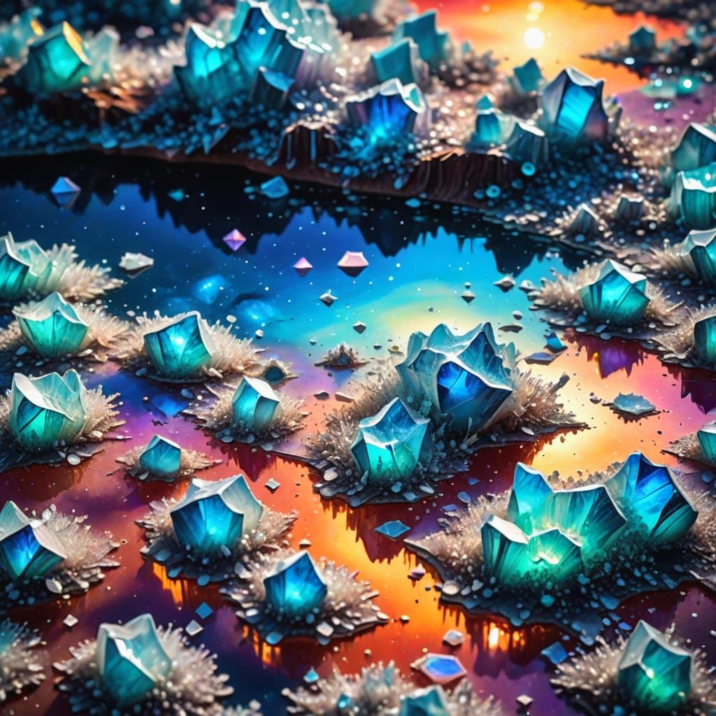 Surreal Salt Crystal Landscape: Galactic Seascape