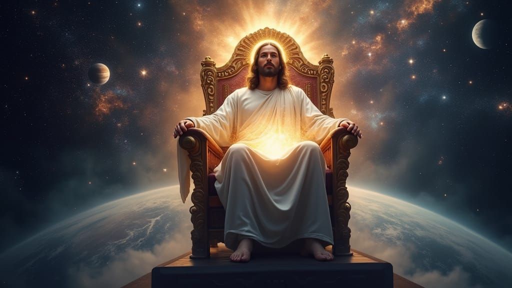 Divine Figure in Space, Holding the Universe