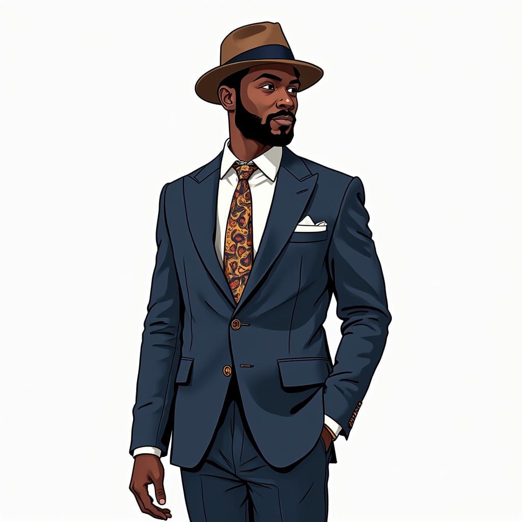 Sophisticated Man in Bold Pop Art Style