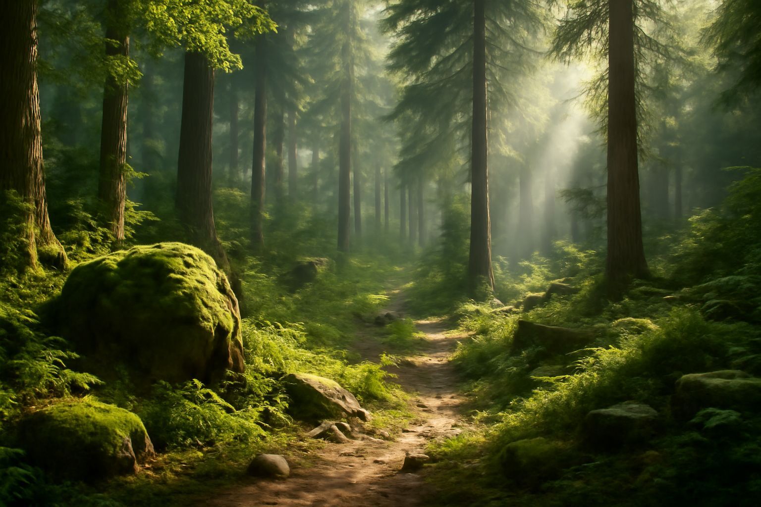 Detailed CGI Forest Landscape