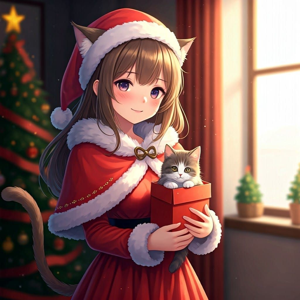 Merry Christmas Cat Girl Delight