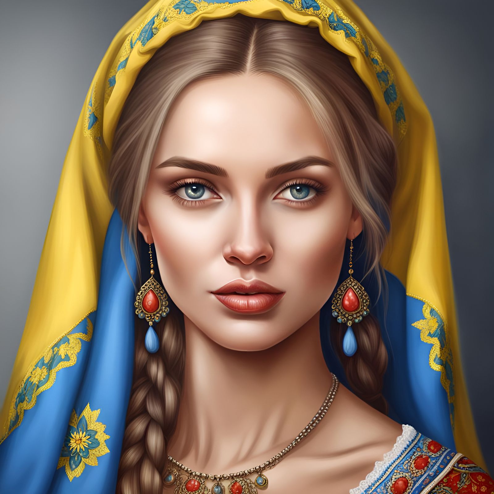 Realistic Portrait of a Beautiful Ukrainian Woman