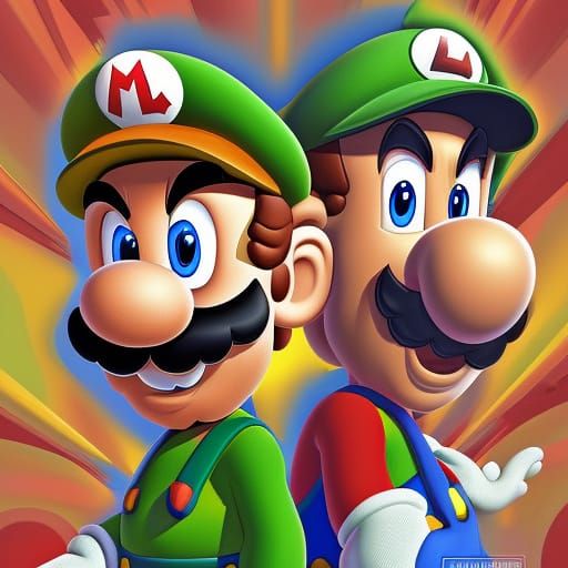 Pixelated Mario'n'Luigi