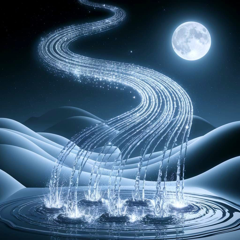 Magical Moonlit Waterfall in Surreal Dreamscape