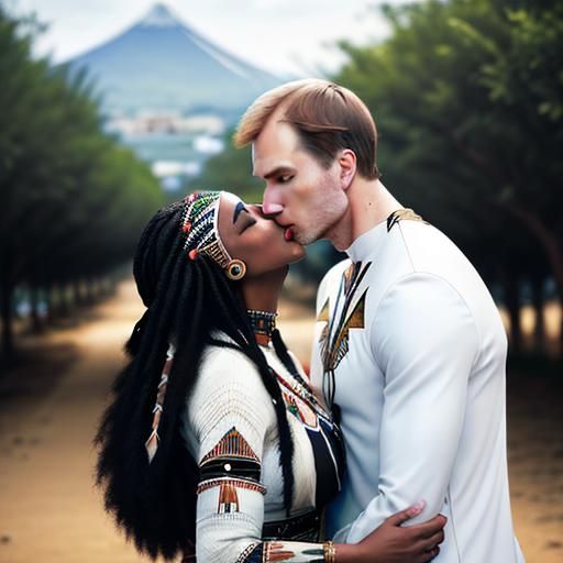 Interracial Kiss in Post-Apocalyptic Native American Scene