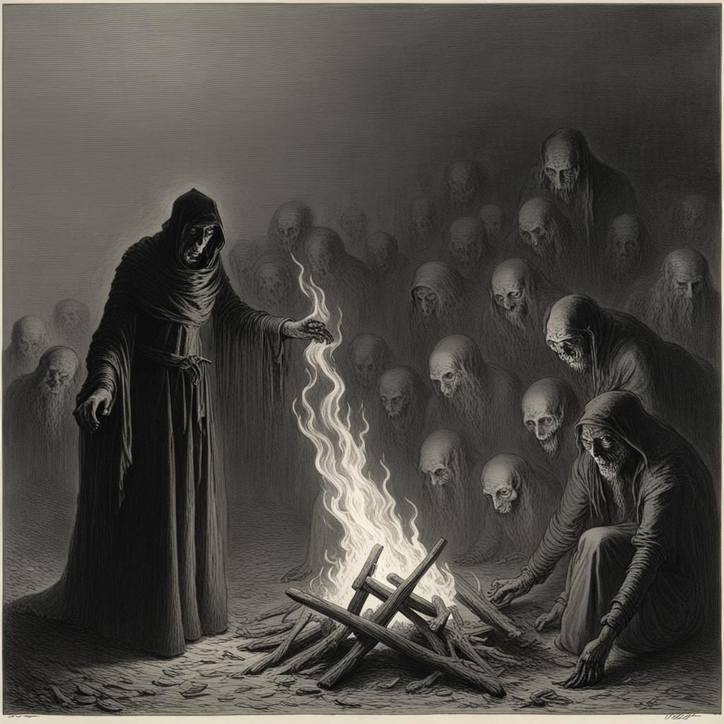 Infernal Firestorm in Gothic Horror Style