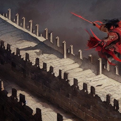 Genghis Khan breaching the China Great Wall Realistic hd cin...