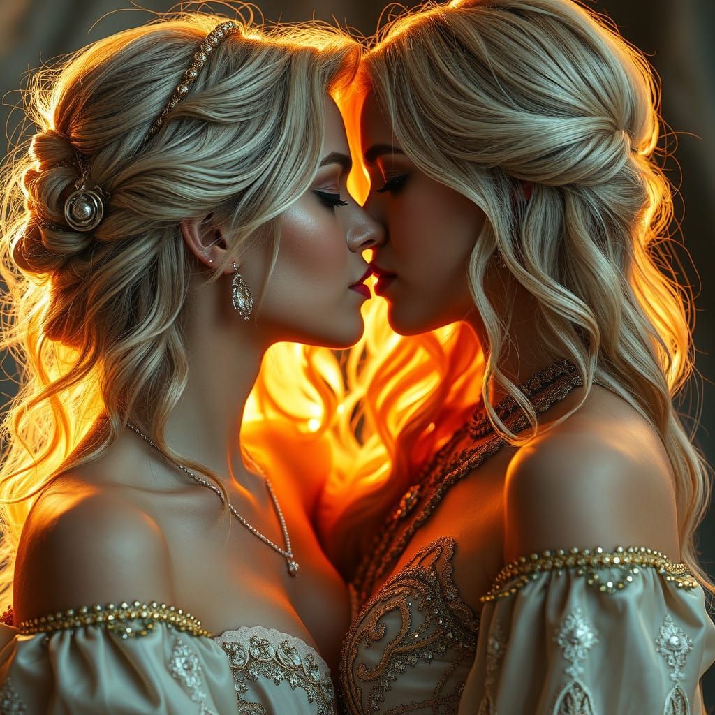 Elegant Fantasy Lovers in Soft Focus