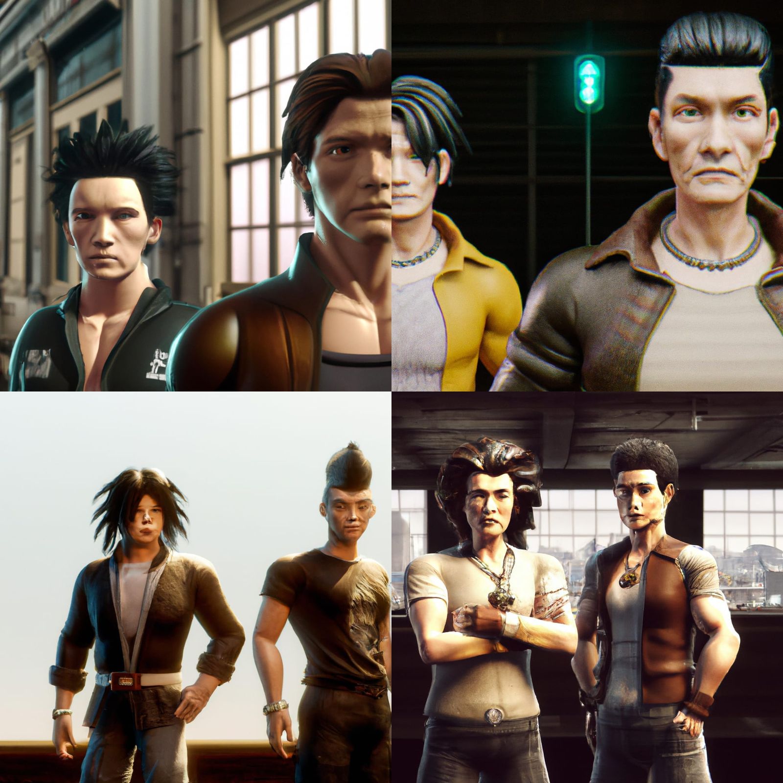 Double Dragon Brothers: Anime-Style Digital Portrait