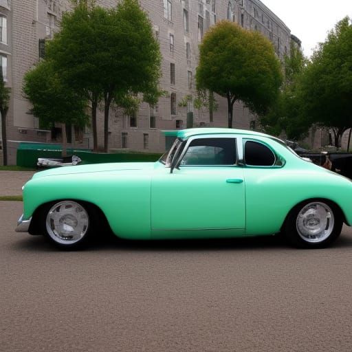 Vintage Gangster Car in Bold Colors