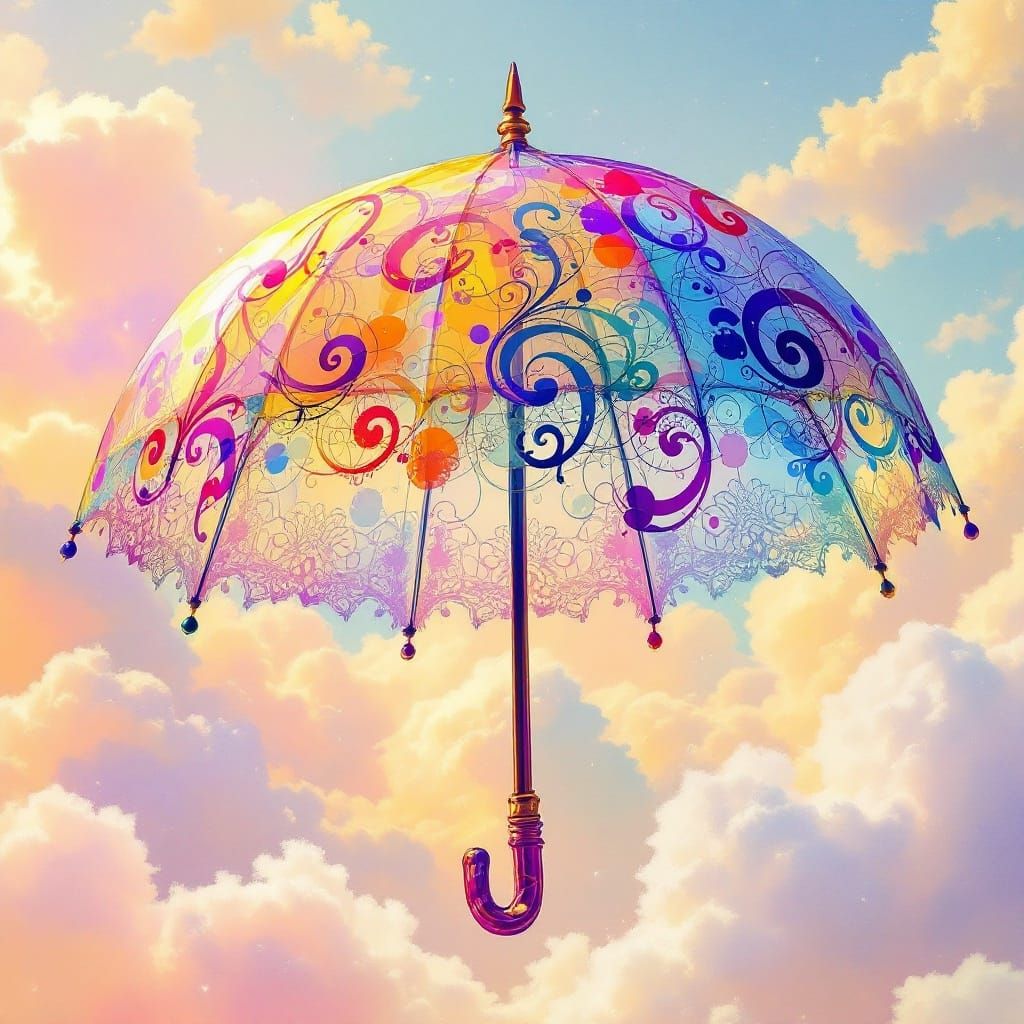 Delicate Whimsical Umbrella in Dreamy Light