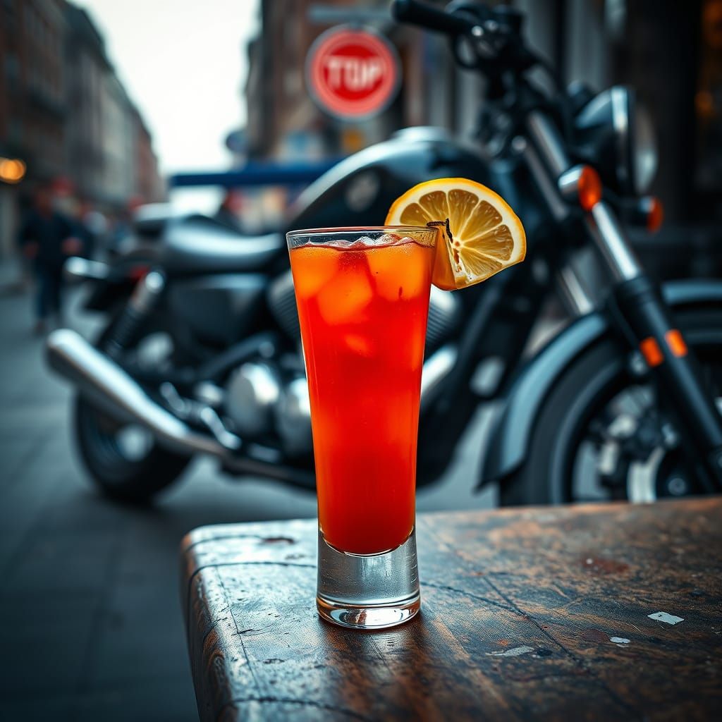 Mexikaner Cocktail in St. Pauli with Harley Davidson