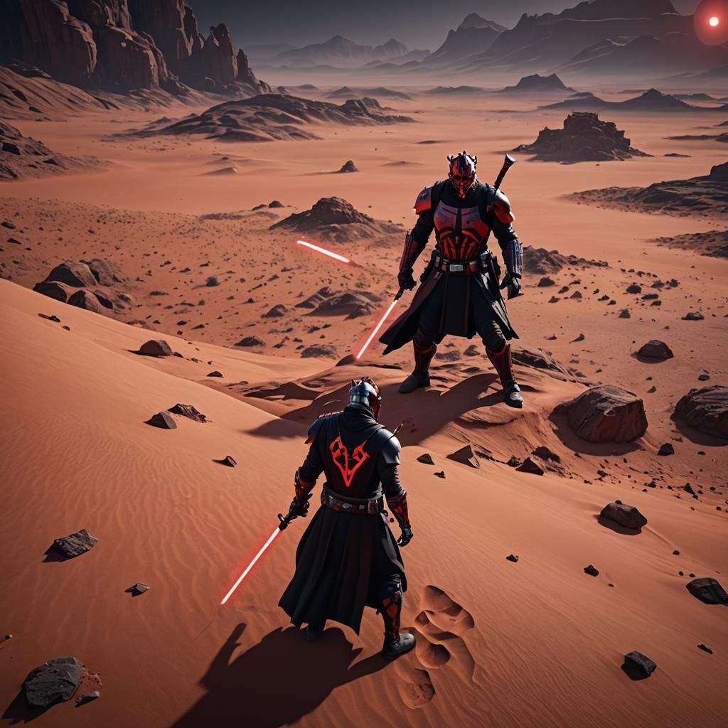 Darth Maul Battles Qui-Gon Jinn: 3D Cinematic Render