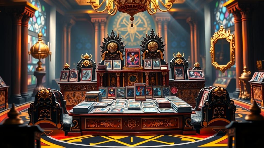 Epic Yu-Gi-Oh! Trading Card Game Battle on a Medieval Throne...