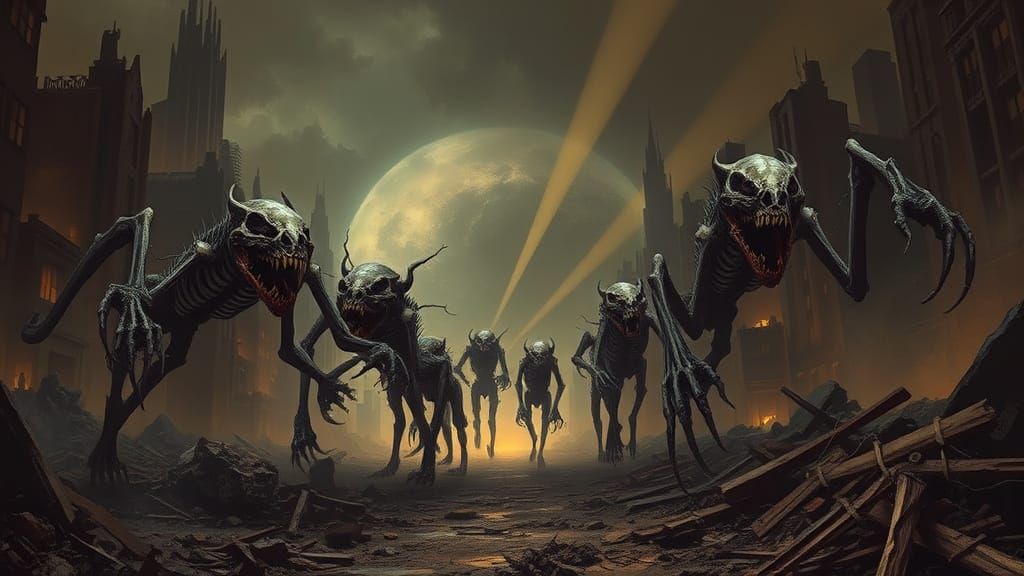 Distorted Post-Apocalyptic Creatures Stalk the Ruins