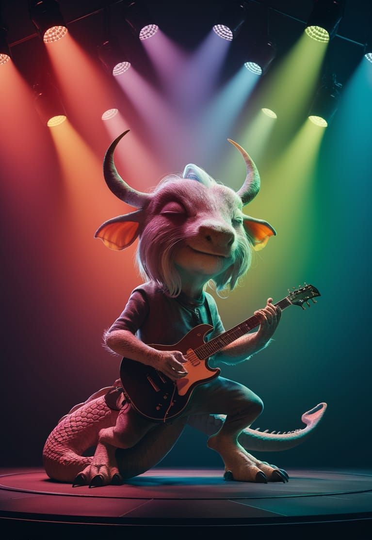 Fleetwood Yak Immersed in Music: CGI Fantasy Art