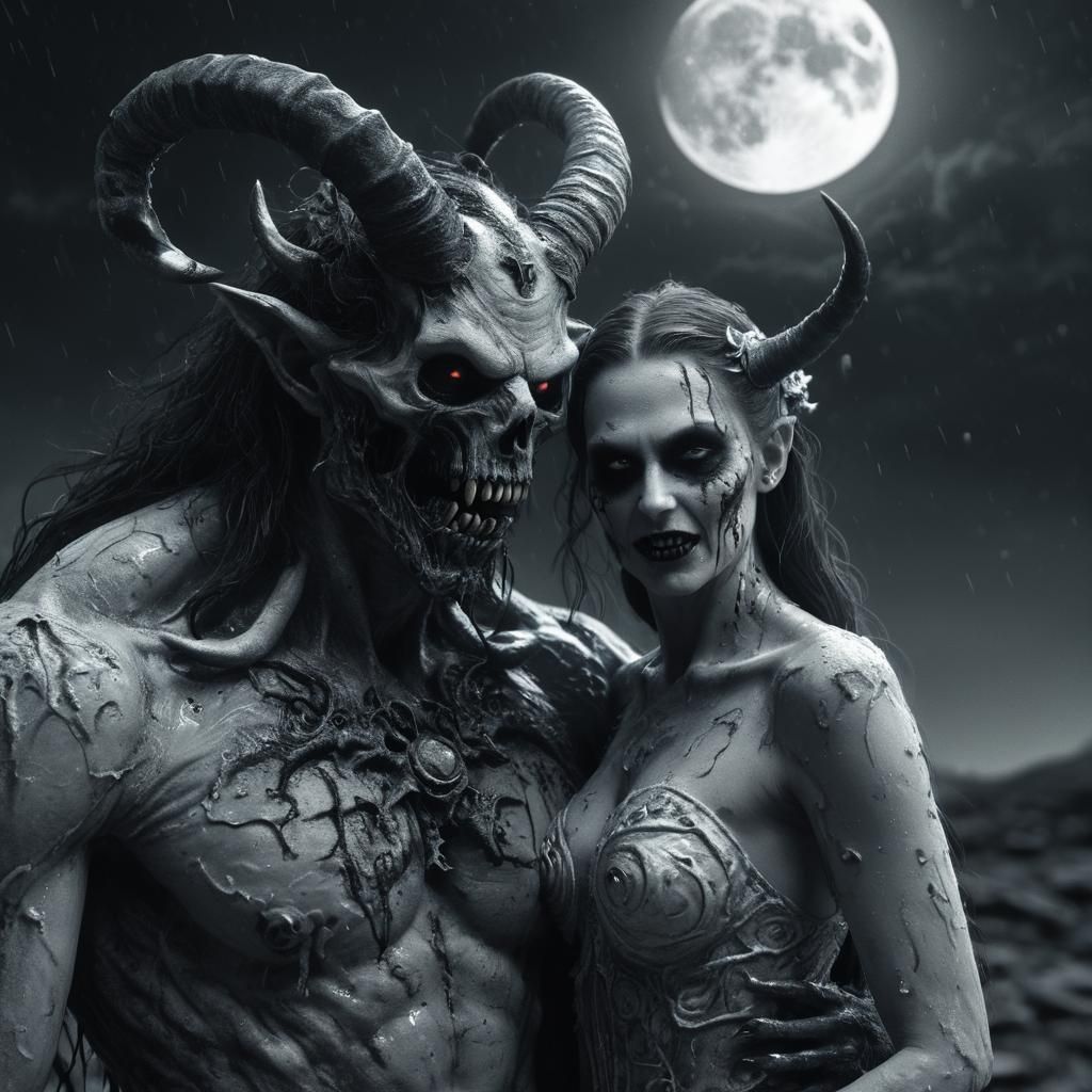 IMAX:Cinematic slow motion, "The (devil:1.2) falling in love...