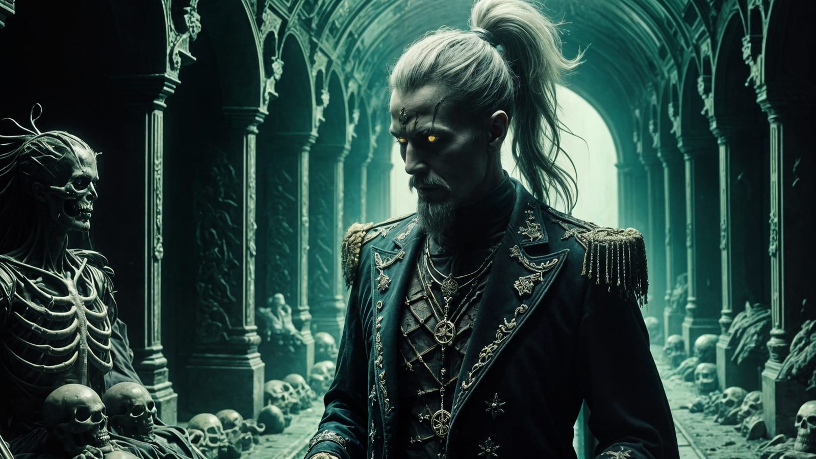 Sinister Necromancer in Dark, Velvety Majesty