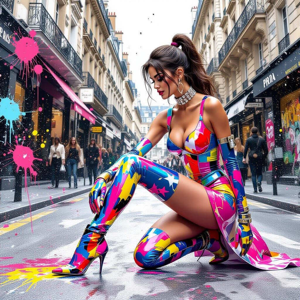 Fashion Superhero Helps Model on Paris Runway