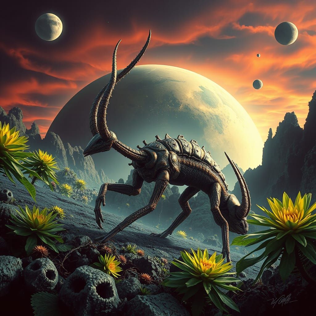 Alien Exoplanet Life: Hybrid Species Concept Art