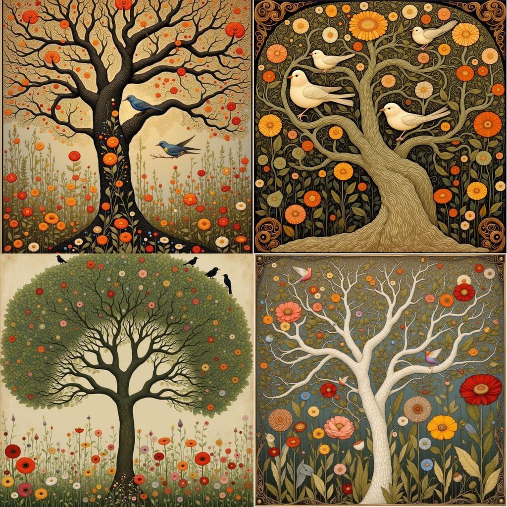 Tree of Life in Art Nouveau Style