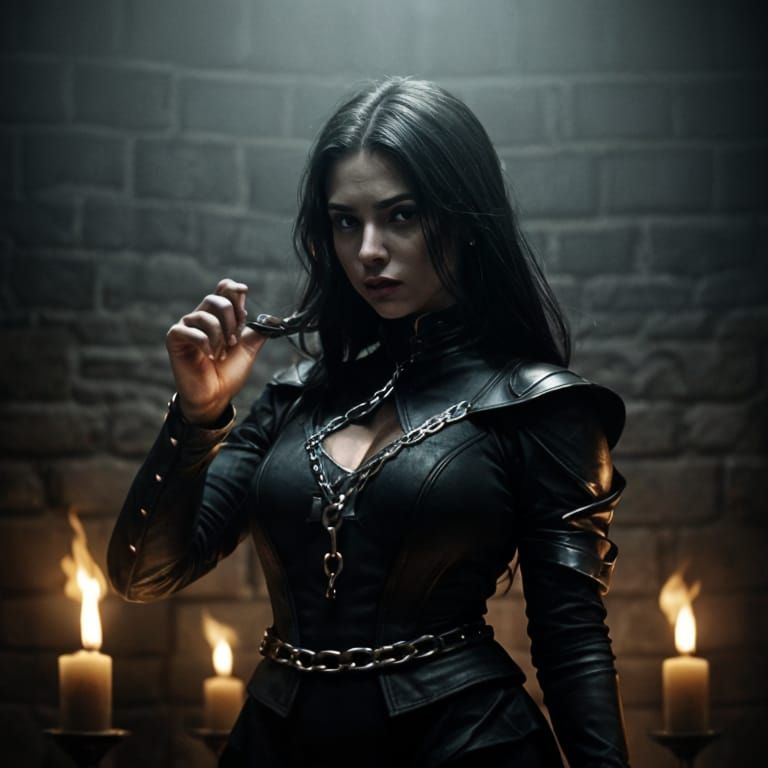 Captive Woman in Medieval Dungeon: Cinematic Still