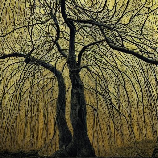 Surrealist Lady in the Rain: Giger and Beksiński Style