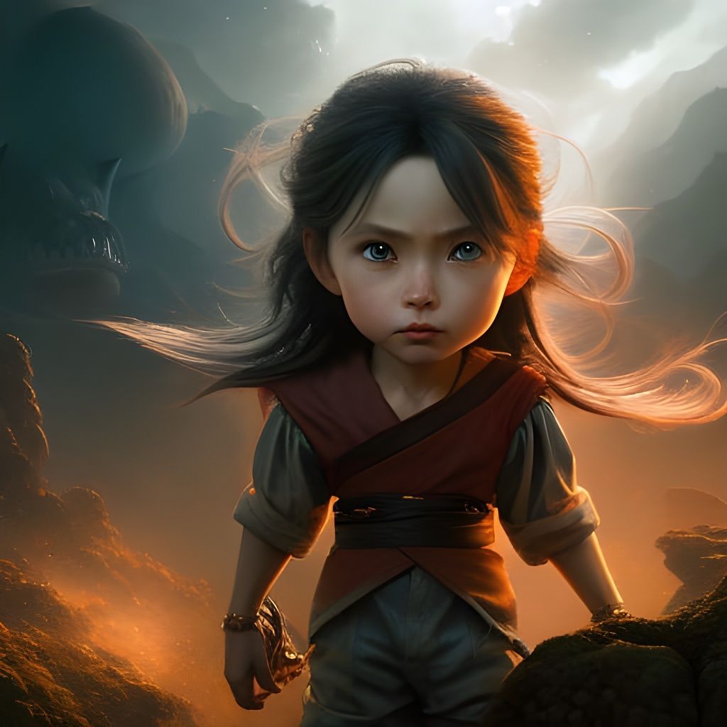 Cute Chibi Fairy Girl Portrait in Hyperrealism