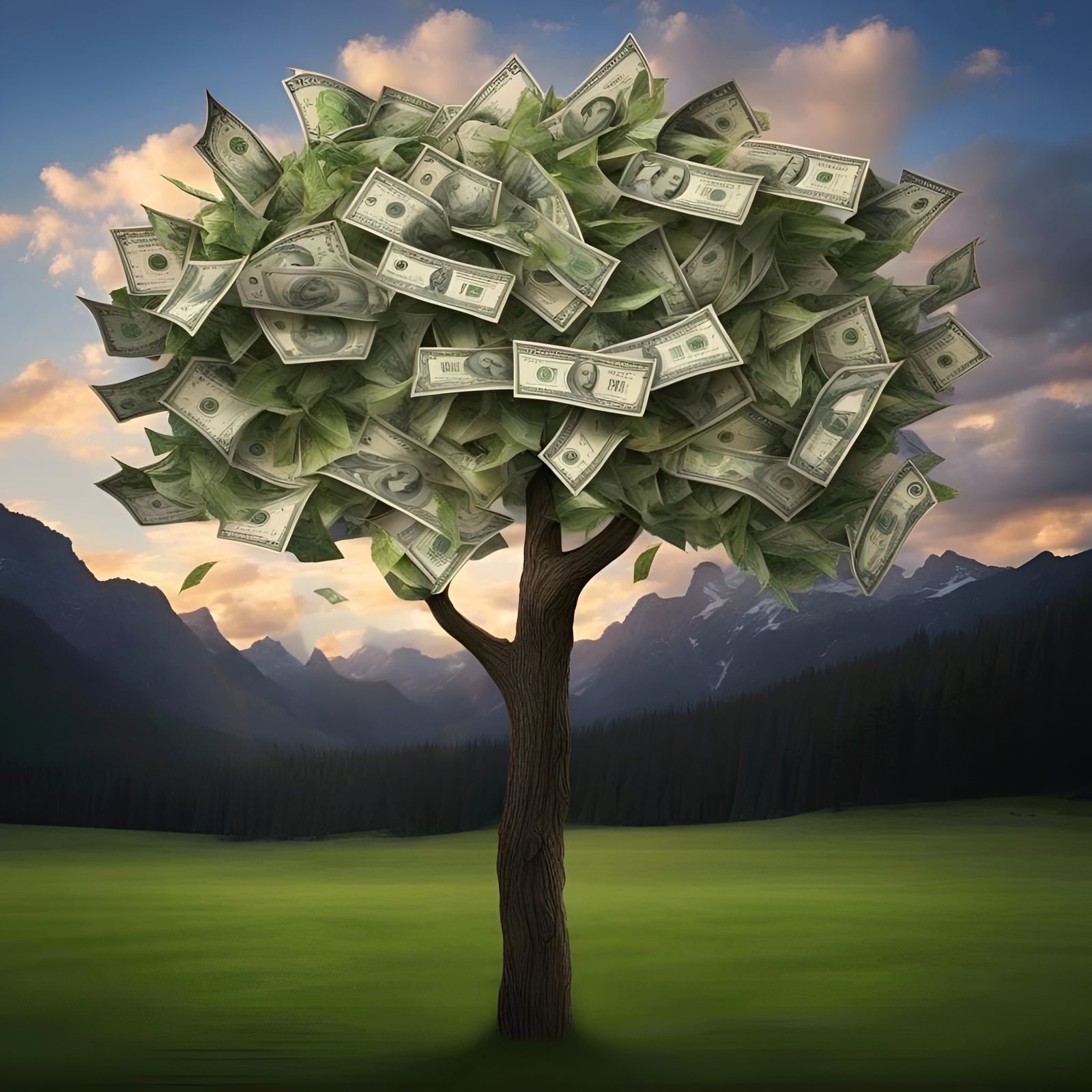 Money Tree: Dollars Sprout on Branches