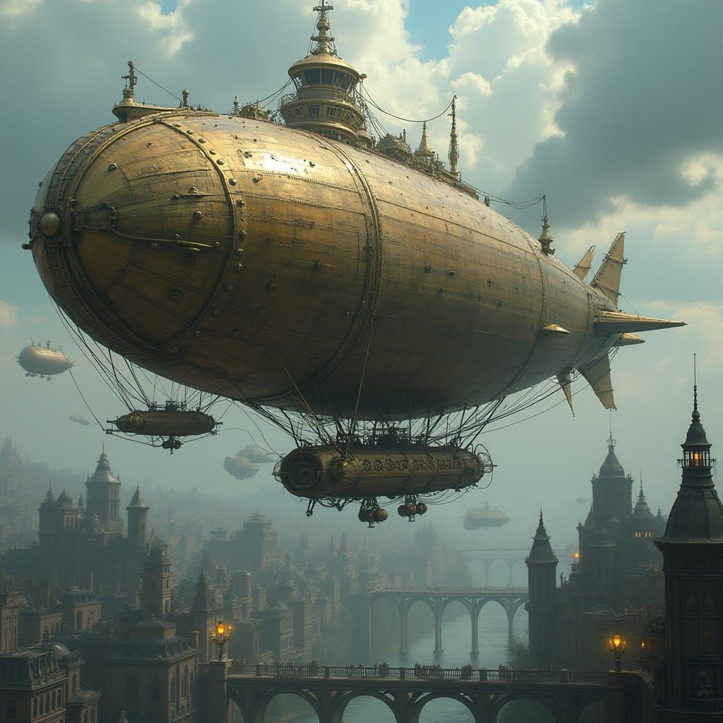 Majestic Steampunk Airship Conquers the Skies