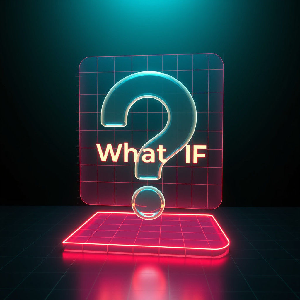 Holographic Question Mark in Sci-Fi Style