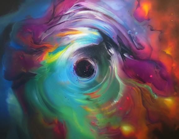 Colorful Cosmic Vortex in Graffiti Art Style