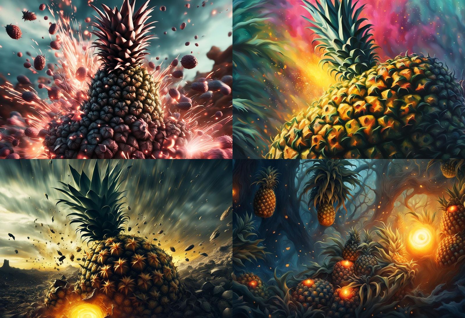 Exploding Pineapple: Sinister Digital Art