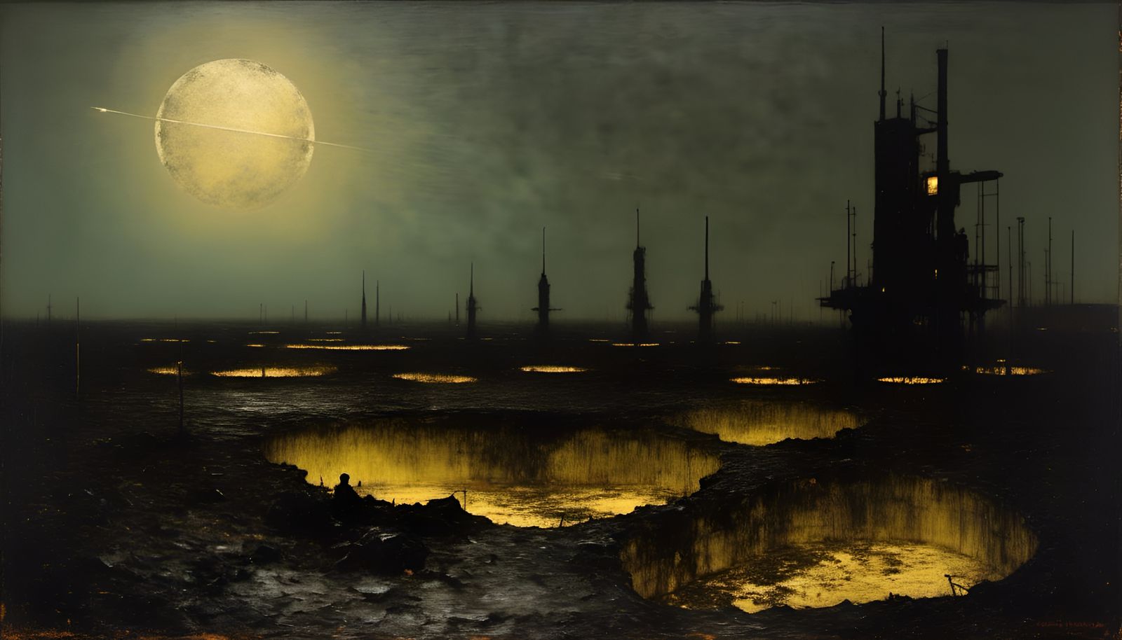 Macabre Moon Parasite in Dark Bauhaus Style