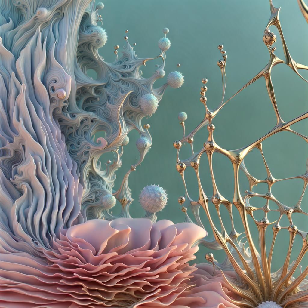 Iridescent Fractal Sculptures in 3D