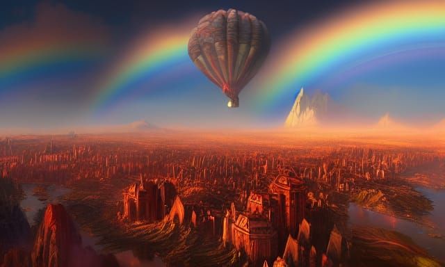 Fly Over the Rainbow: Detailed Matte Painting