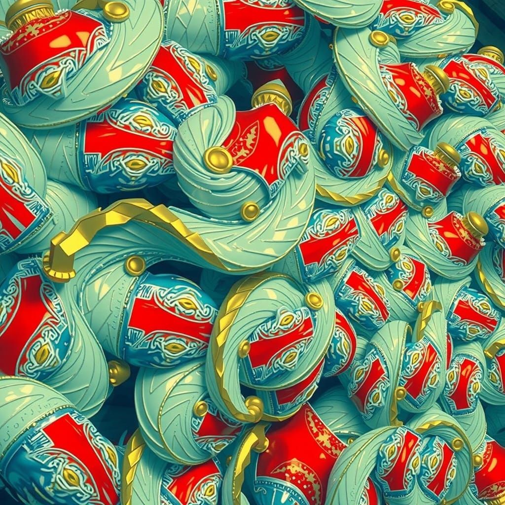 Reflective Glory Sculpture in Dramatic Lighting