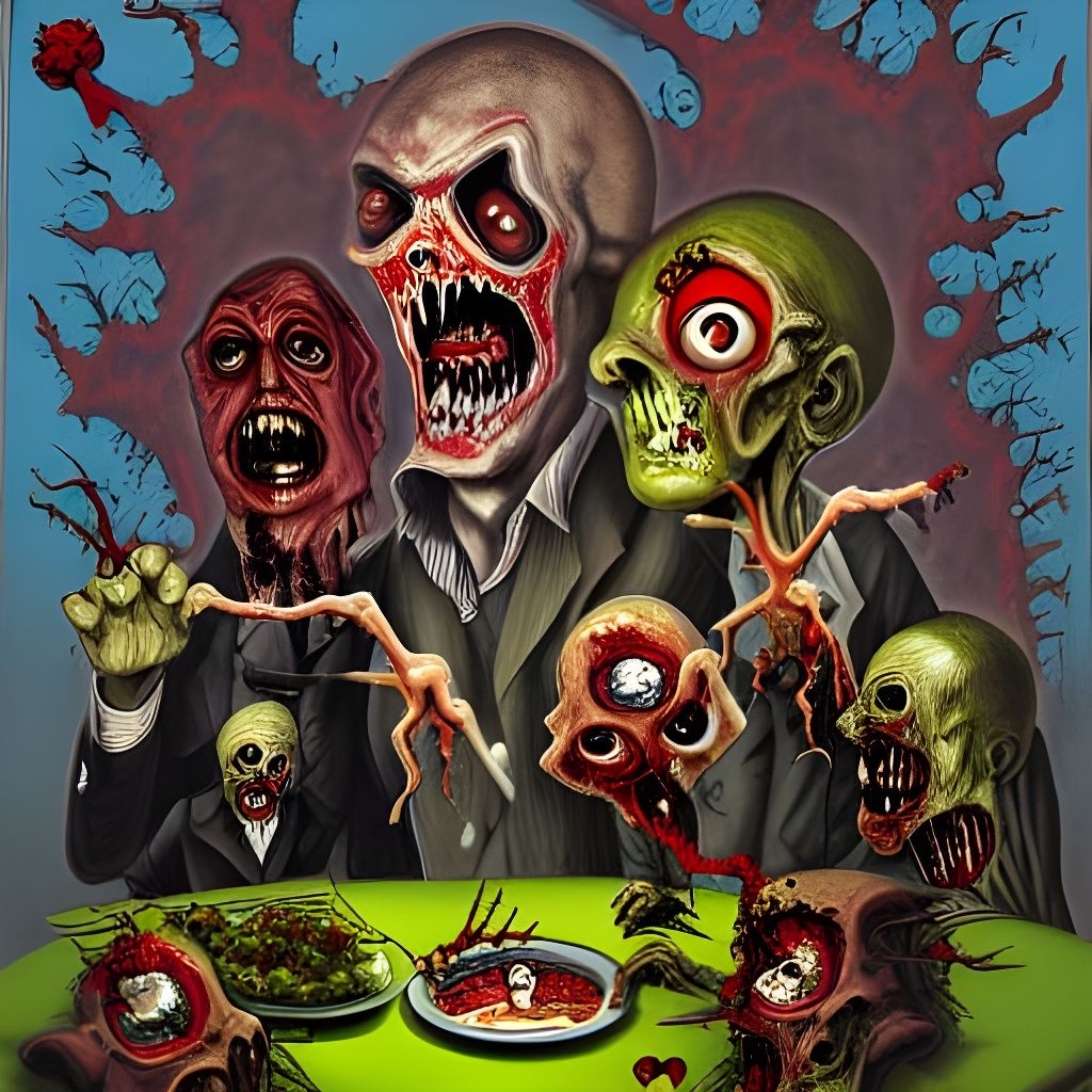 Zombie Aristocrats Dinner: Expressionist Painting