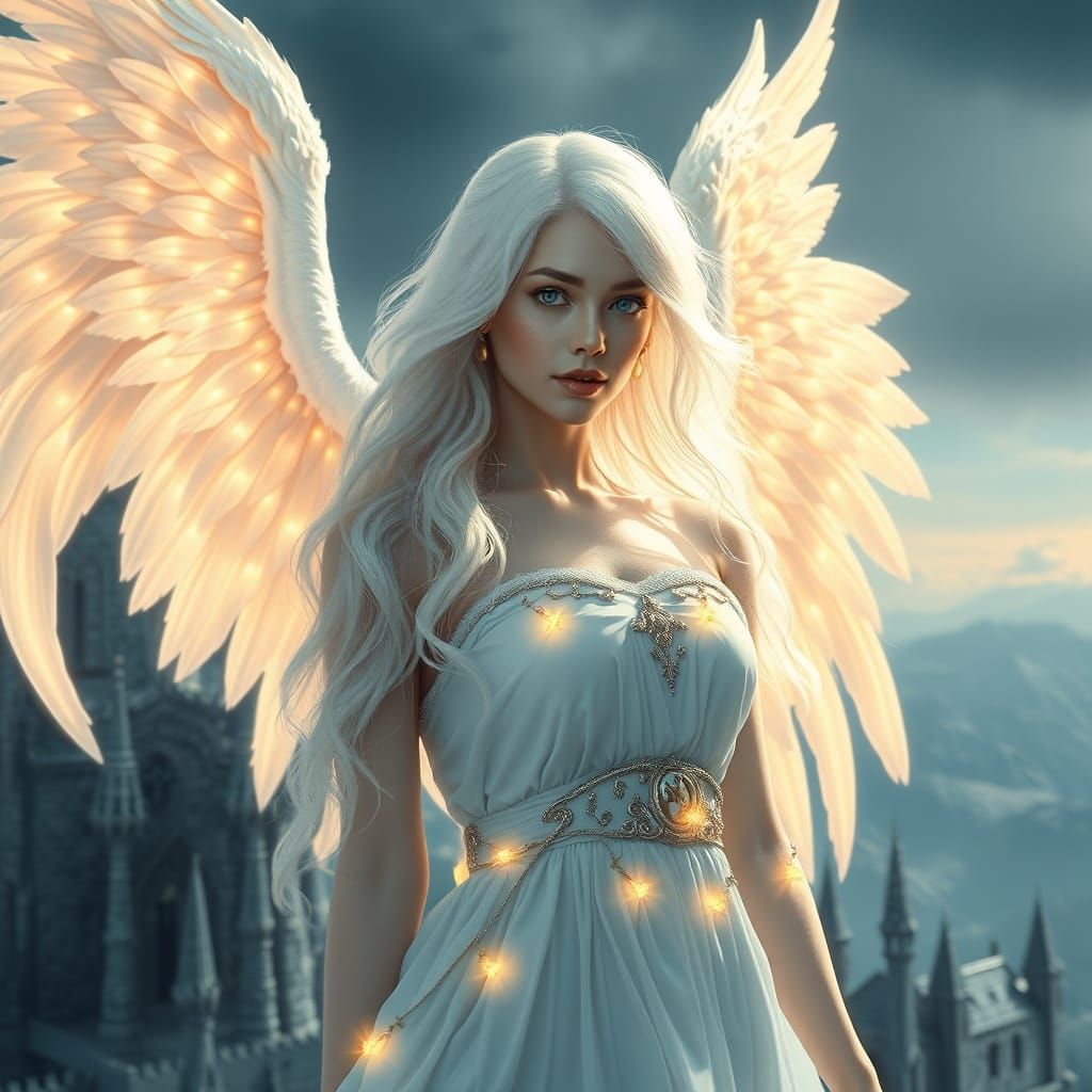 Angel in White: Epic Digital Matte Painting