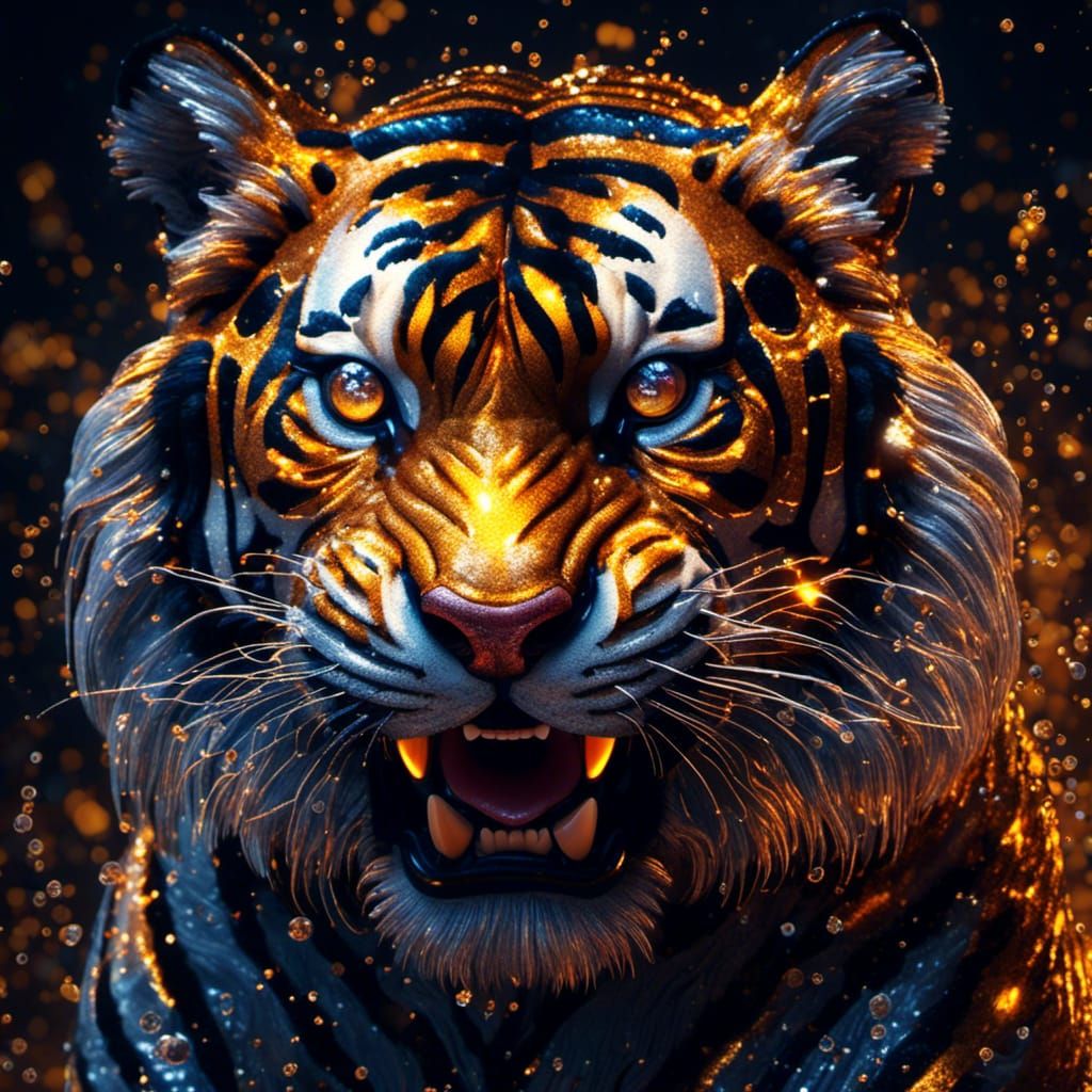 royal bengal tiger made of crystal