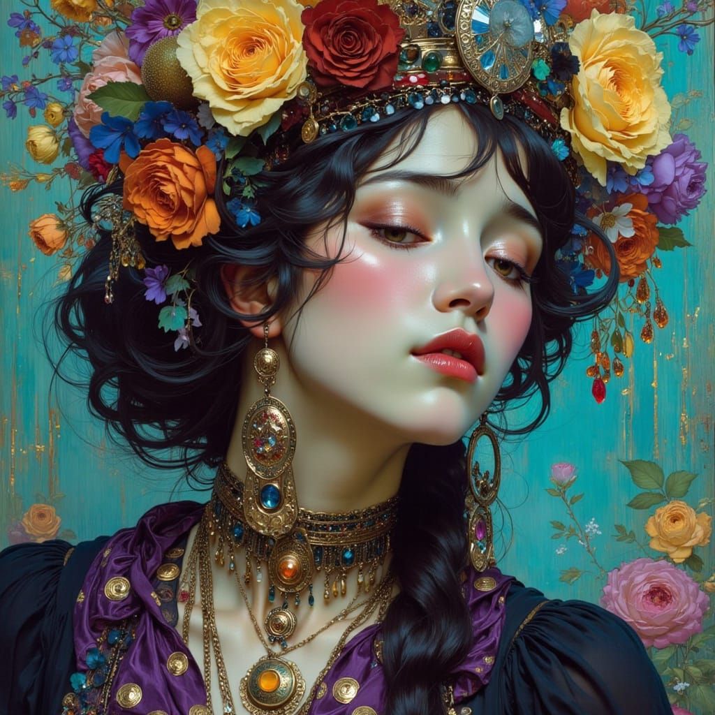 Emocore Steampunk Portrait with Boho Accents