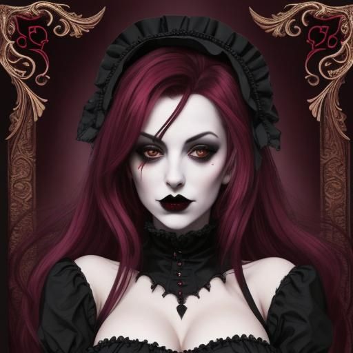 Gothic Queen of Hearts Illustration