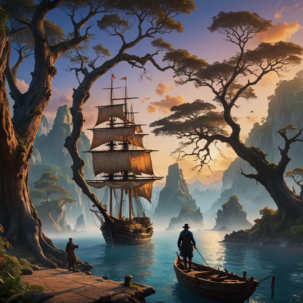 Magellan on American Coast in Golden Hour