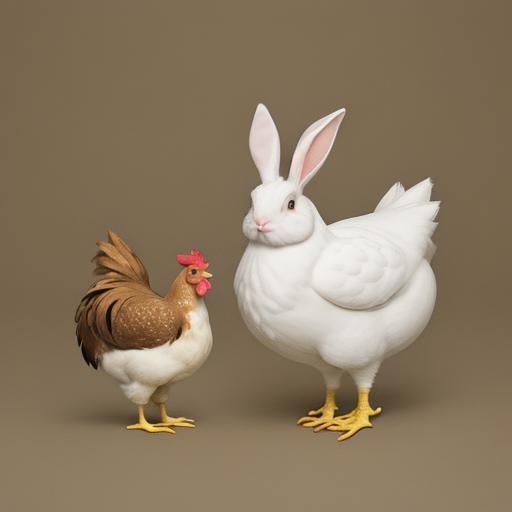 A Rabbit and a Chicken Together