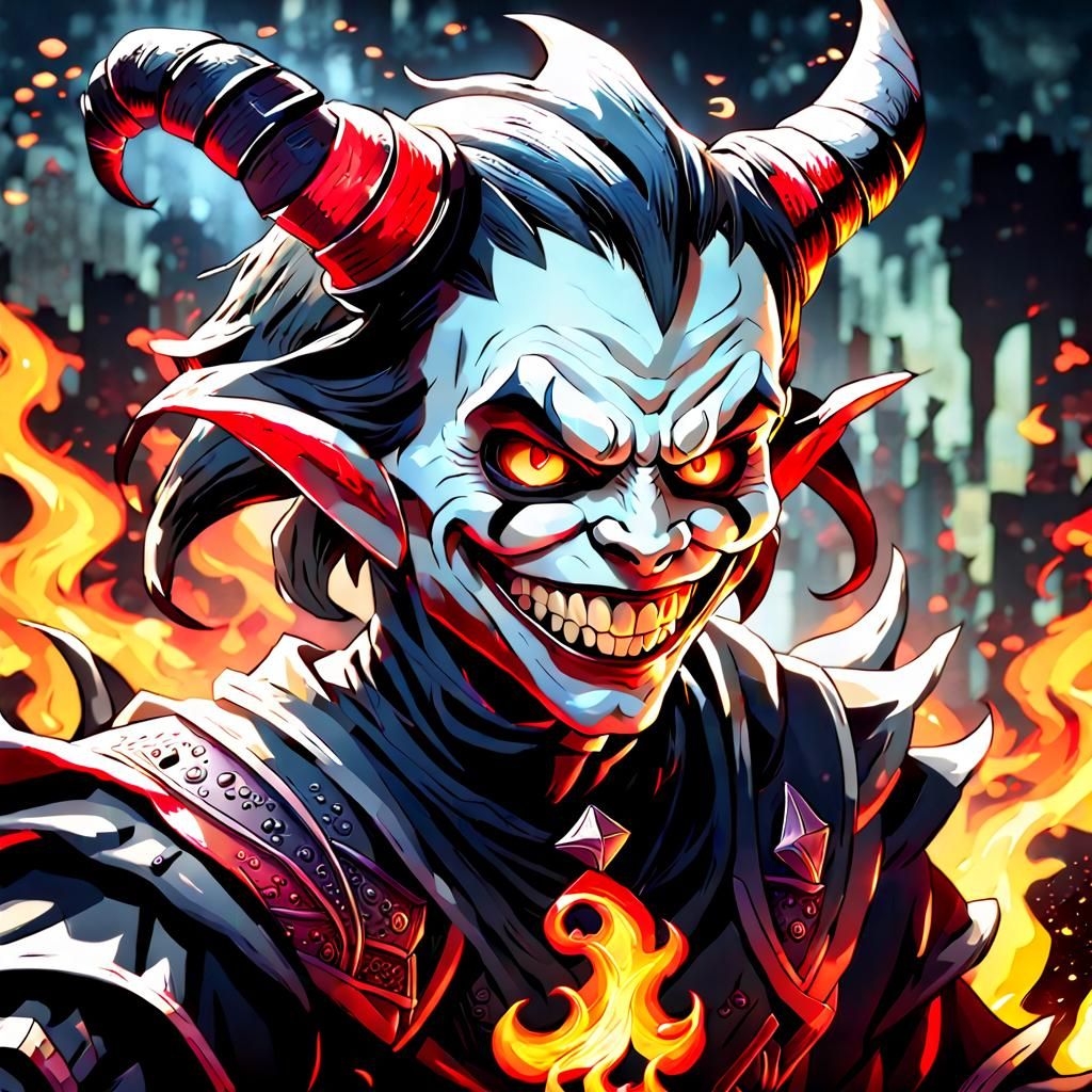 Sinister Jester in Dark Fantasy Style