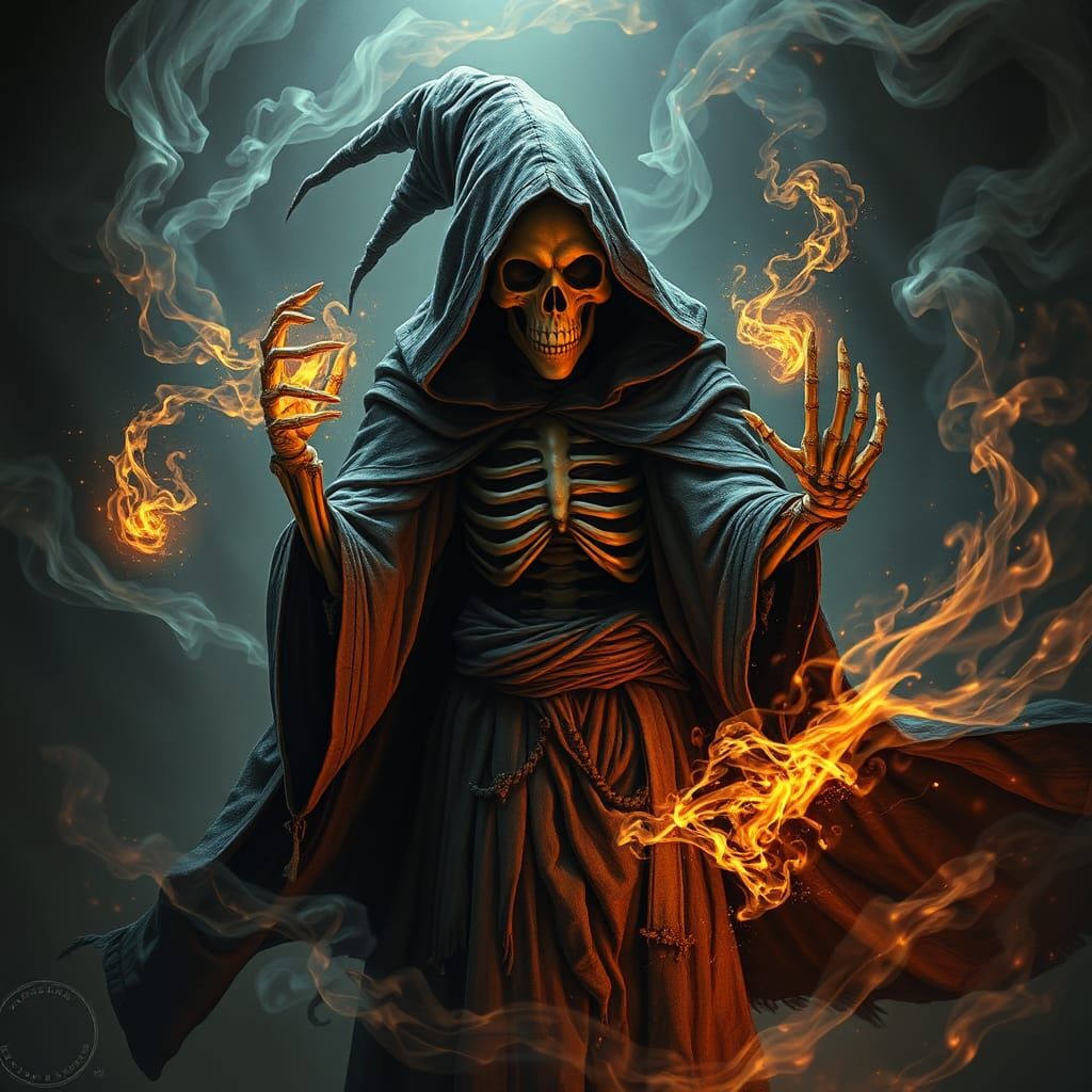 A scary skeleton wizard #02