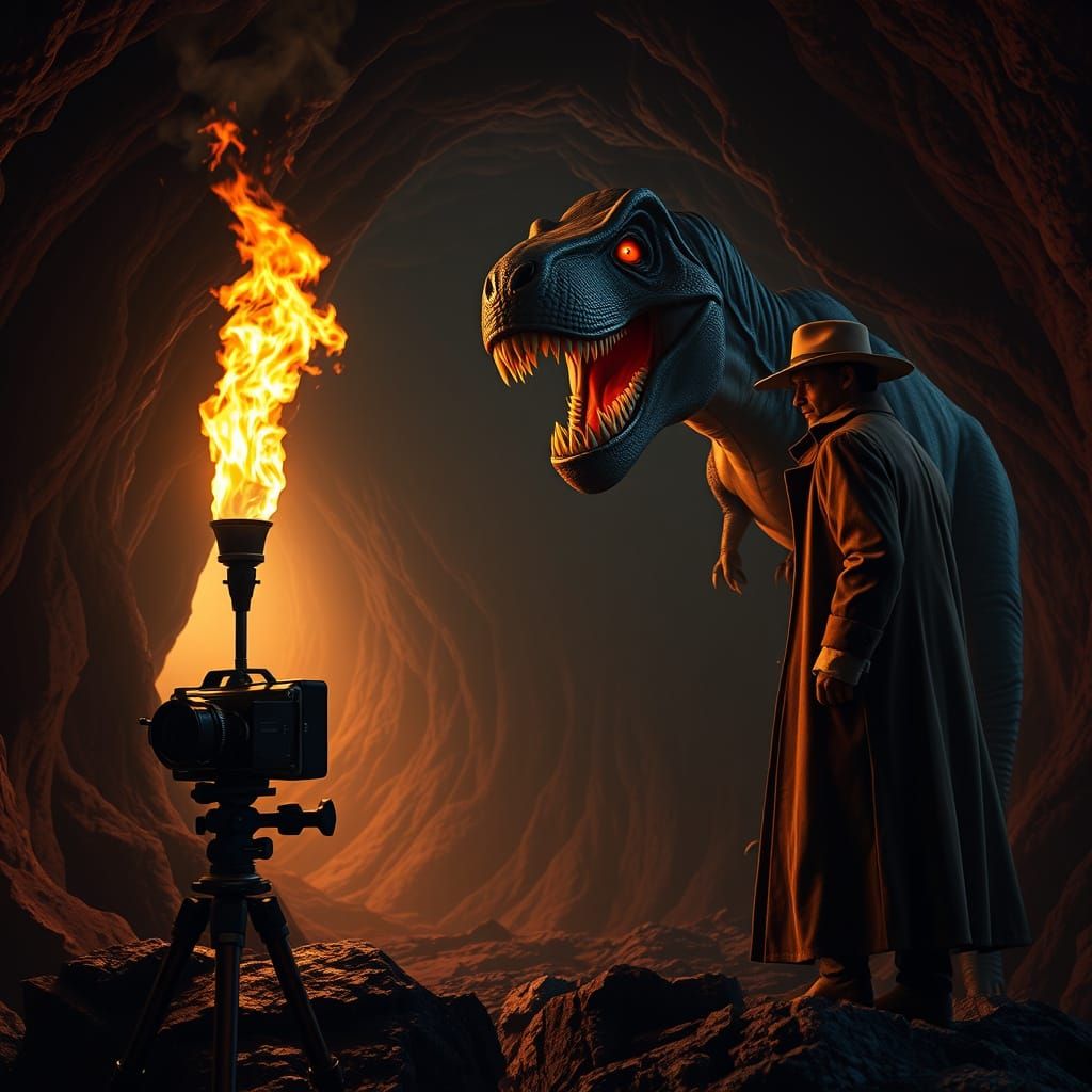 Victorian Explorer Meets Prehistoric Beast in Dark Fantasy A...