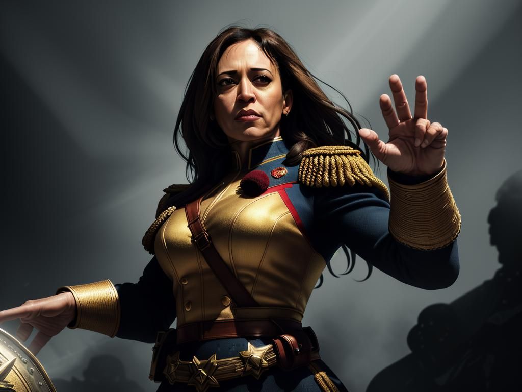 Kamala Harris in Soviet Uniform: Hyperrealistic Portrait