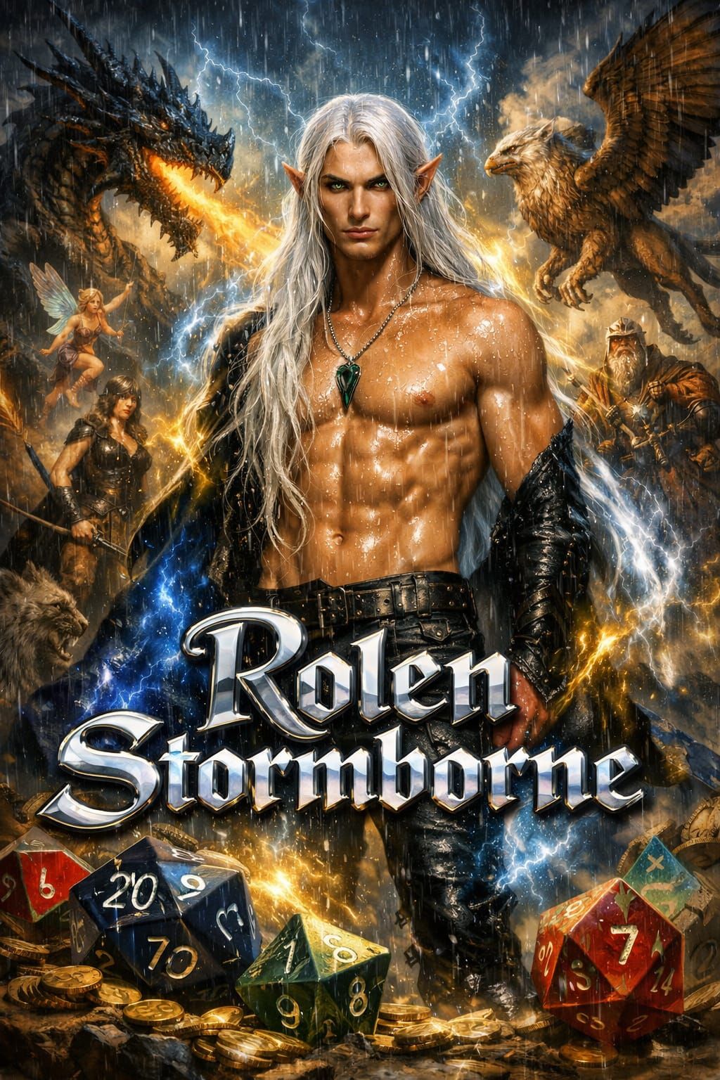 Sensual Elvish Warlock in D&D Fantasy Realm